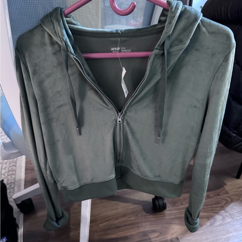 NWT Aerie Green Velour Tracksuit Size Medium